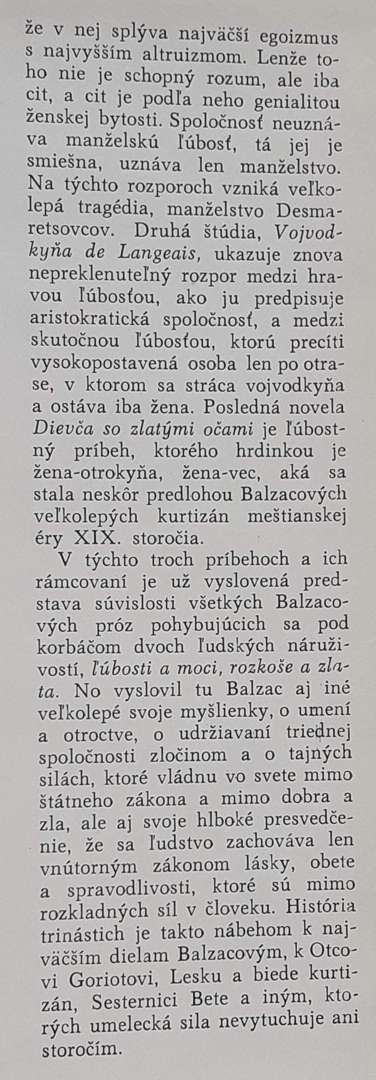 História trinástich / Balzac