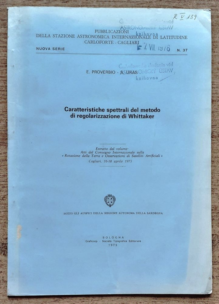 Caratteristiche spettrali del metodo di regolarizzazione di Whittaker
