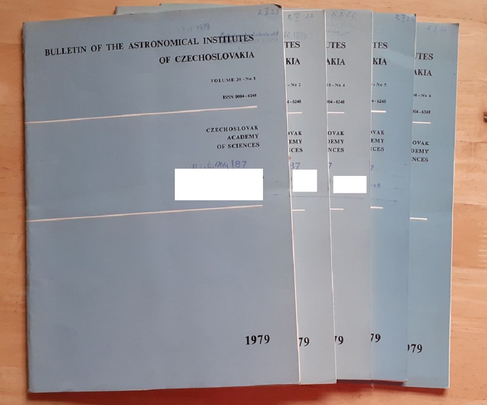 Bulletin of the Astronomical Institutes of Czechoslovakia 1979-1, 2, 4, 5, 6