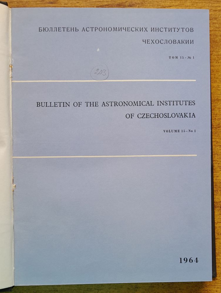 Bulletin of the Astronomical Institutes of Czechoslovakia 1 - 6 / 1964