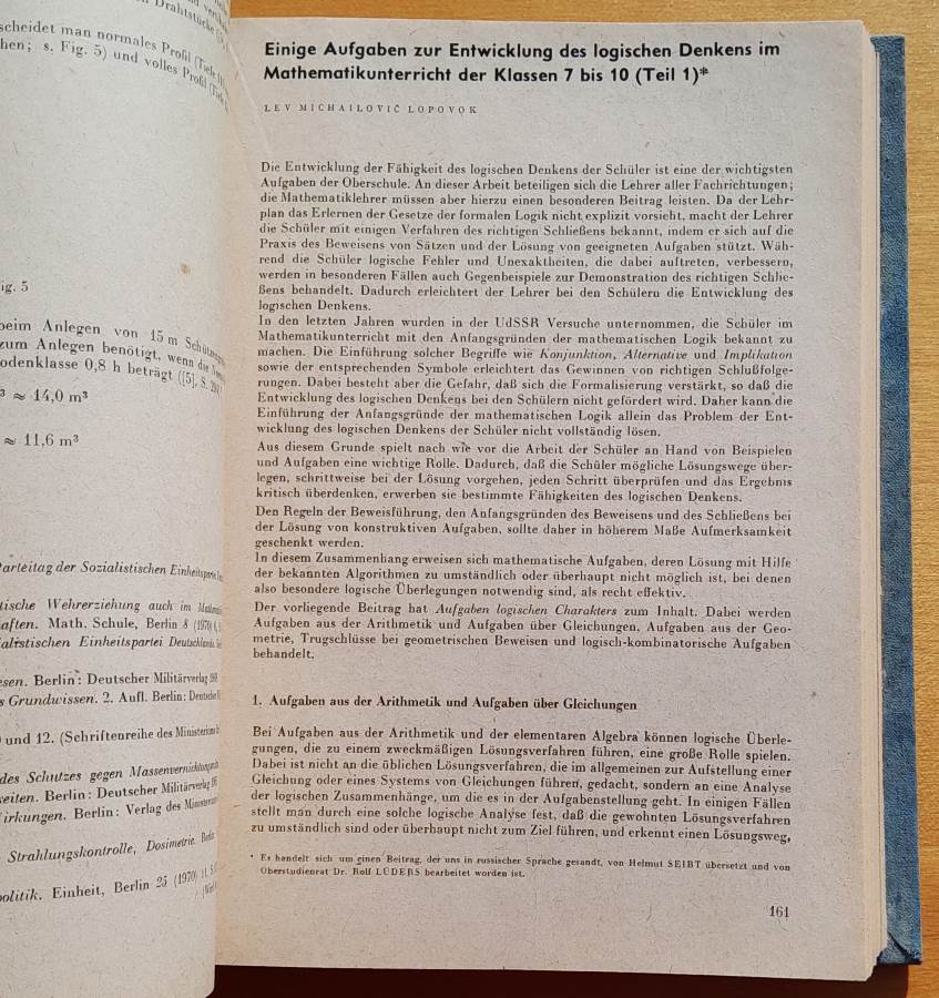 Mathematik in der Schule 1973 / Matematika v škole