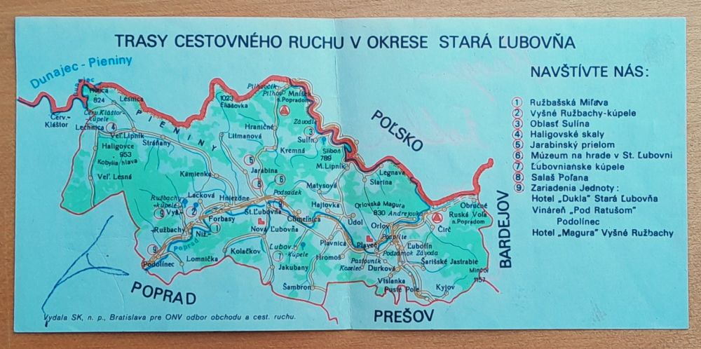 Trasy cestovného ruchu v okrese Stará Ľubovňa
