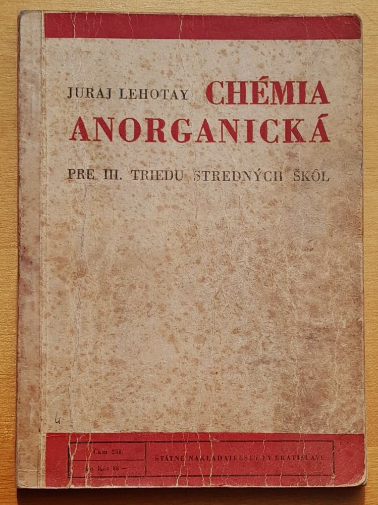 Chémia anorganická pre III. triedu stredných škôl