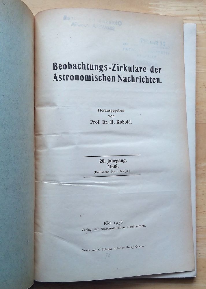 Beobachtungs-Zirkulare der Astronomischen Nachrichten
