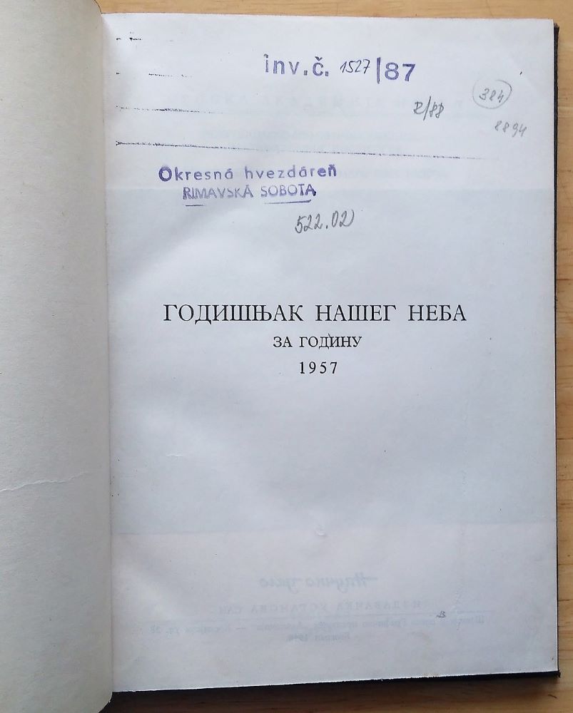 Godišnjak našeg neba za rodinu 1957