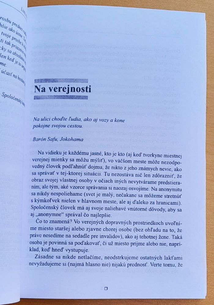 Pravidlá spoločenského správania / Čo sa patrí a čo nie