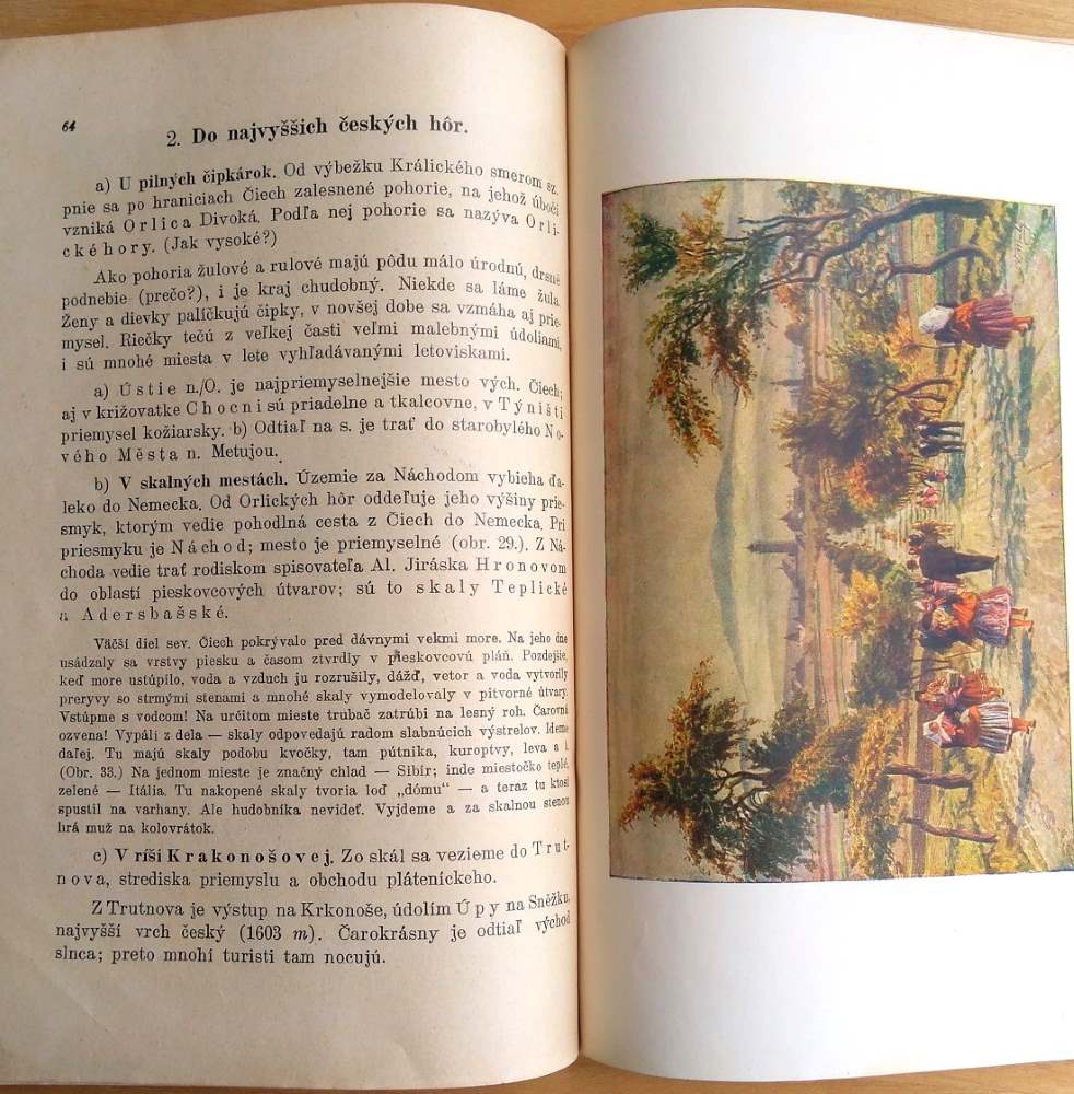 Výlety po Československu / Zemepis pre 1. triedu meštianskych škôl s obrazmi a náčrtkami