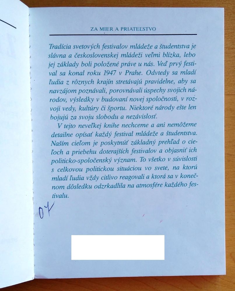 Za mier a priateľstvo, Z histórie festivalov mládeže