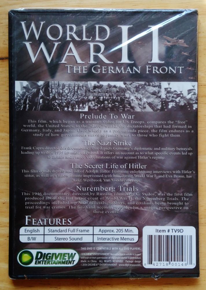 World War II the German front, DVD