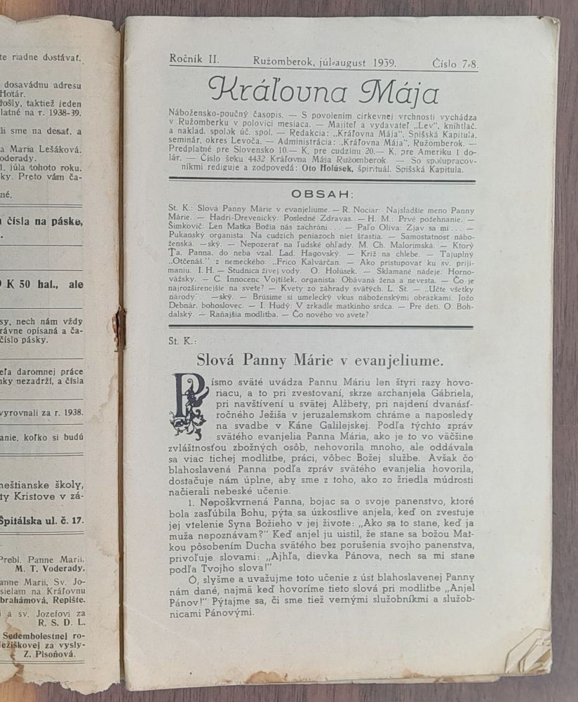 Kráľovná mája 1939/7-8
