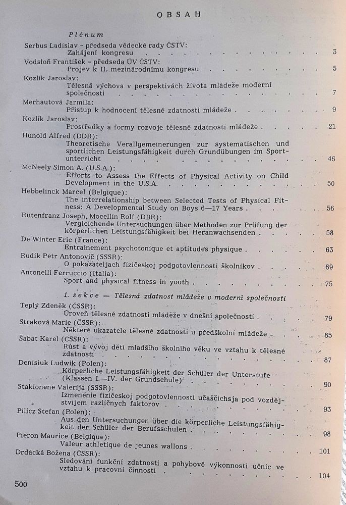 II. mezinárodní kongres o tělesné zdatnosti mládeže