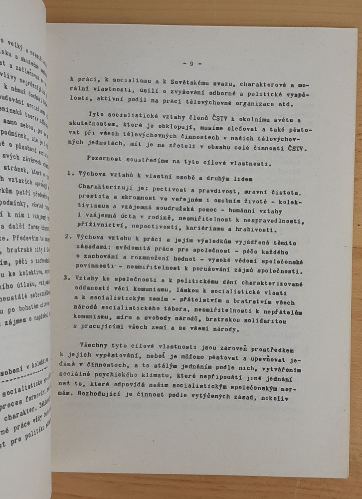 Výchova členú ČSTV v duchu socialistického vlastenectví a proletářského internacionalismu