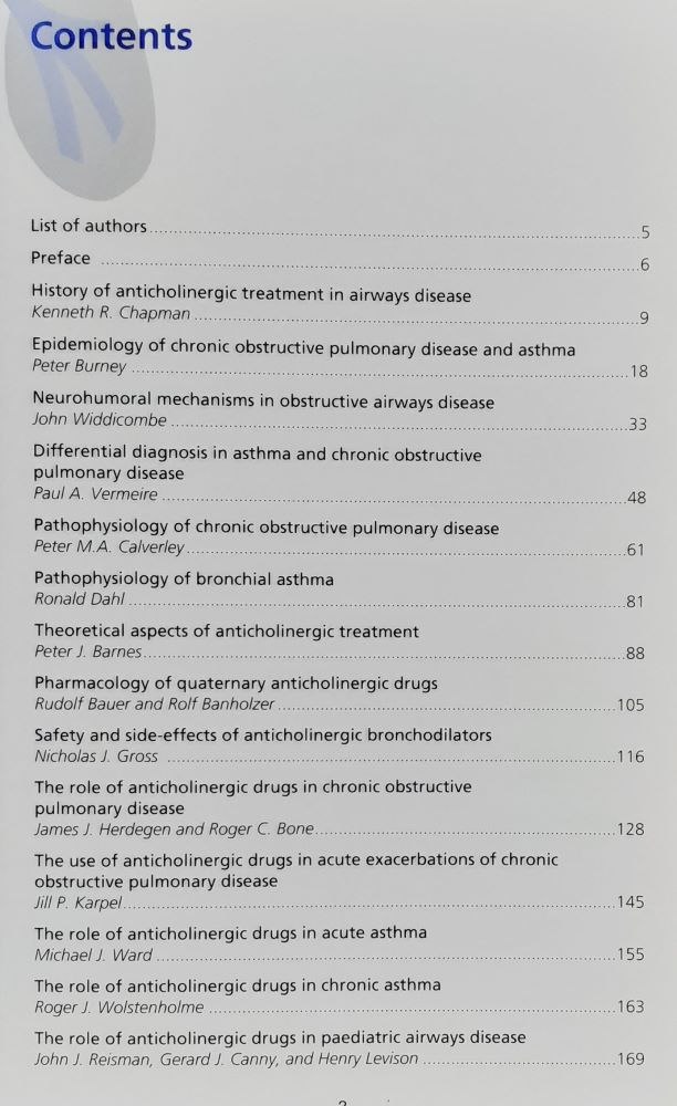 Anticholinergic therapy in obstructive airways disease