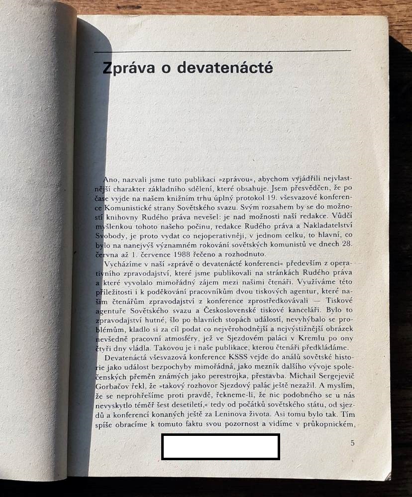 Zpráva o devatenácté