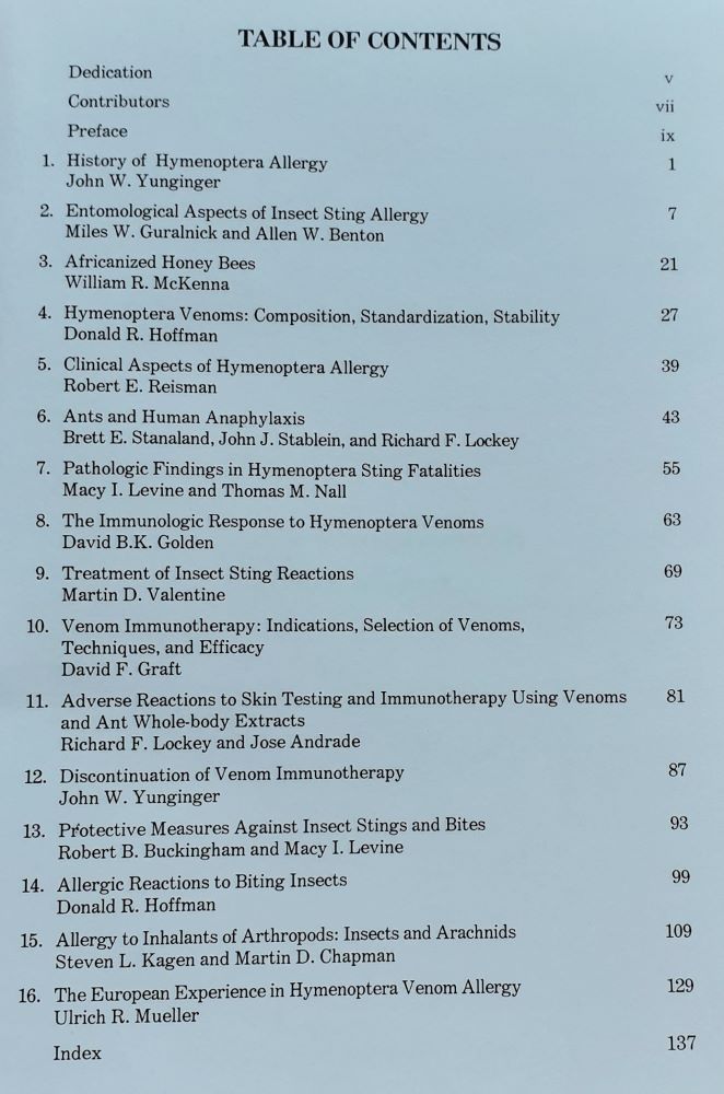 Monograph on Insect Allergy