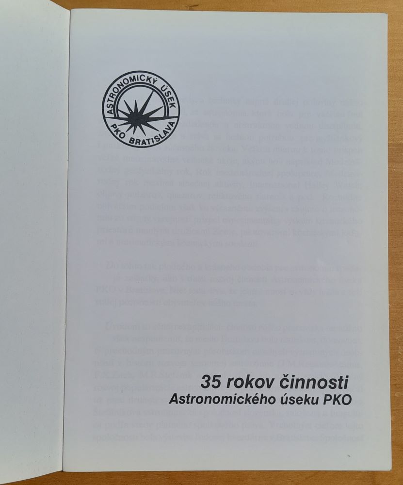 35 rokov činnosti Astronomického úseku PKO