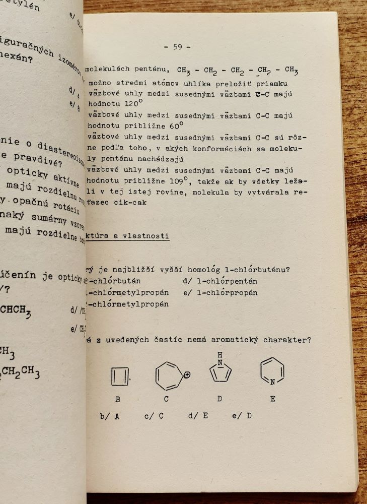 Požiadavky z chémie na prijímacie skúšky na vysoké školy