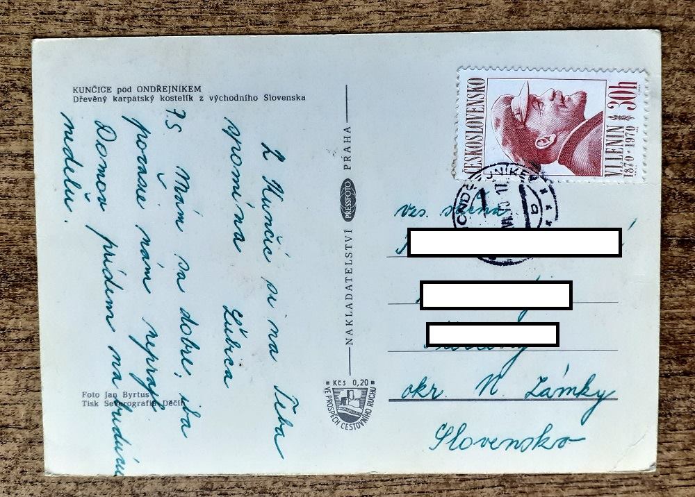 Kunčice - Dřevěný karpatský kostelík - 1970