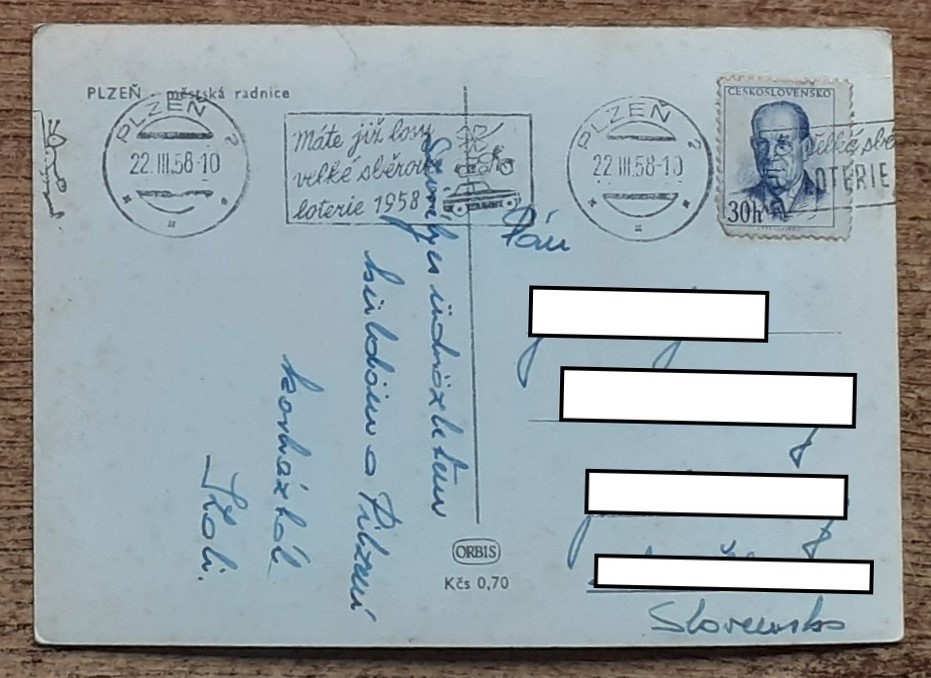 Plzeň, městská radnice - 1958