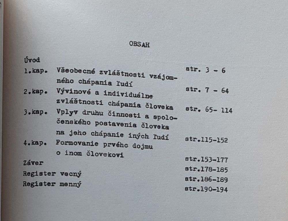 Formovanie predstavy o inom človeku ako o osobnosti