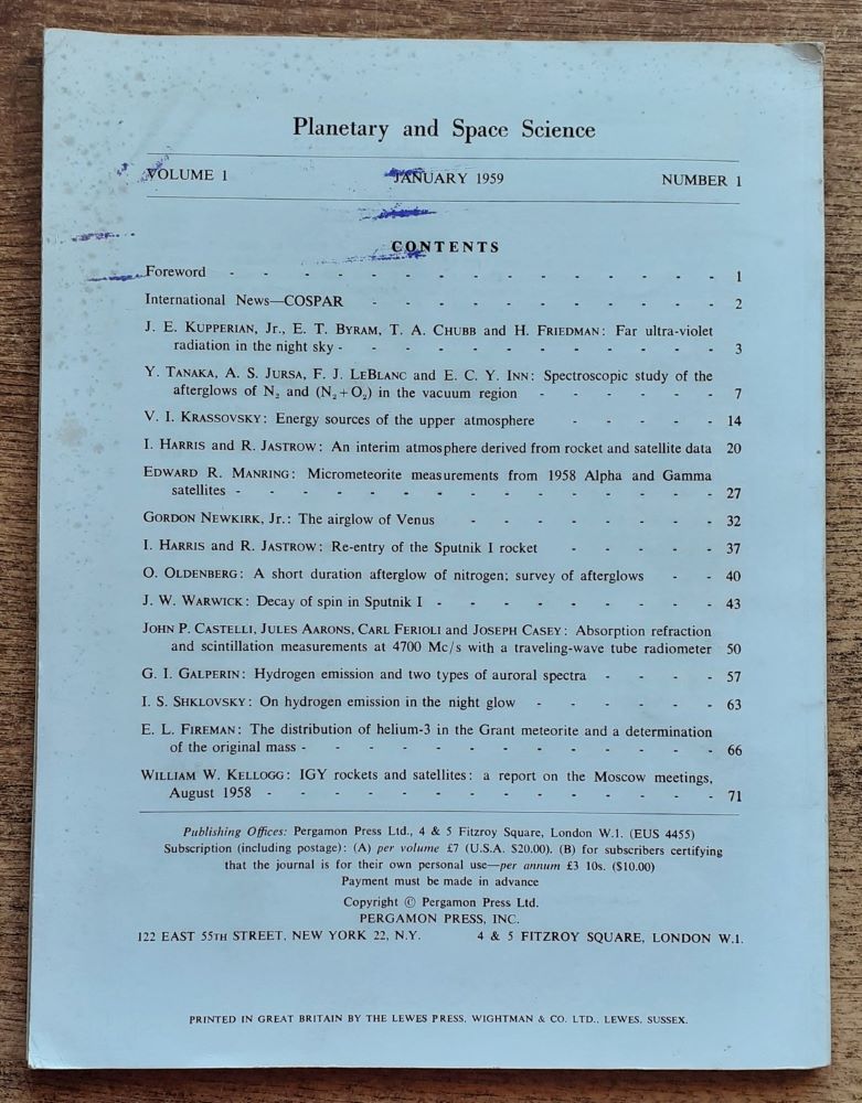 Planetary and Space Science