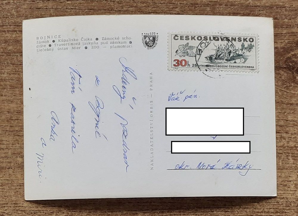 Bojnice - Zámok - Kúpalisko Čajka - Travertinová jaskyňa - Liečebný ústav Mier - 1970