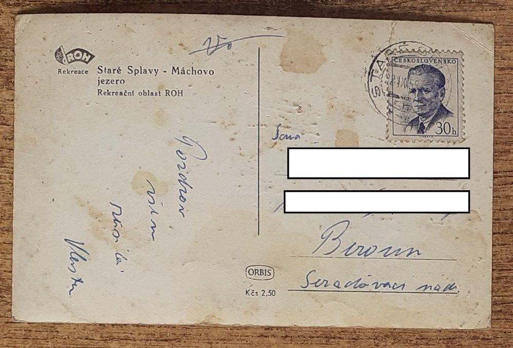 Máchovo jezero - Staré Splavy - Rekreační oblast ROH - 1959