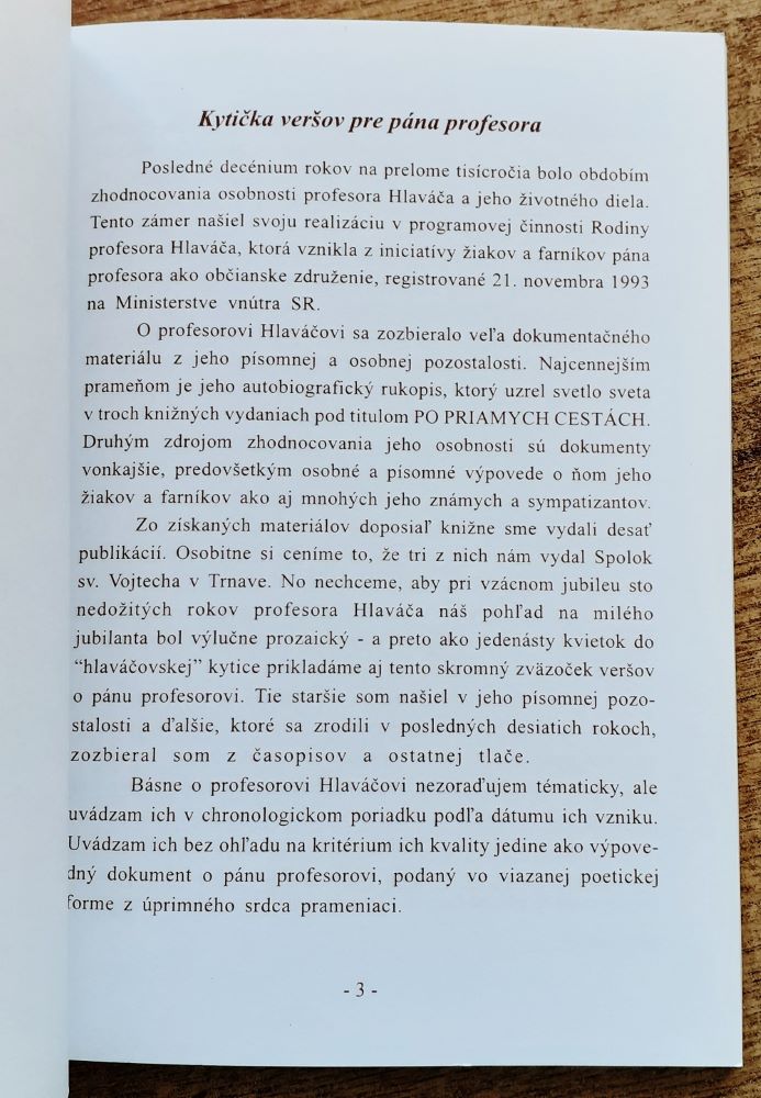 Kytička Hlaváčovi / K nedožitým 100 rokom života 1903 - 2003