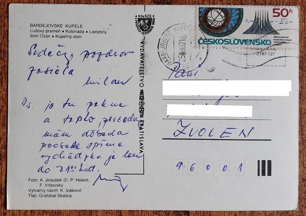 Bardejovské kúpele - Ľudový prameň - Kolonáda - Liečebný dóm Ozón - Kúpeľný dom - 1971?