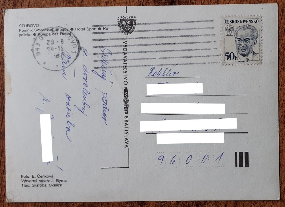 Štúrovo - Pomník Sovietskej armády - Hotel Šport - Kúpalisko - Kompa cez Dunaj - 1986