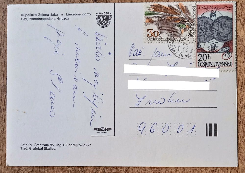 Trenčianske Teplice - Kúpalisko Zelená žaba - Liečebné domy Pax, Poľnohospodár a Hviezda - 1979