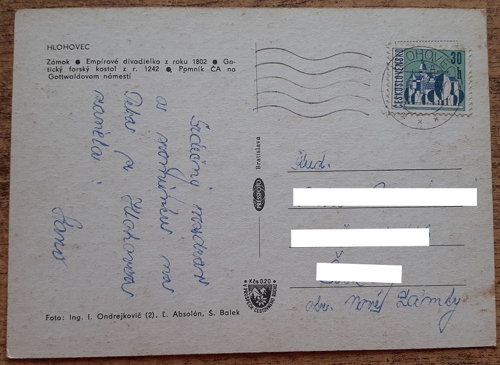 Hlohovec - Zámok - Gotický farský kostol - Empírové divadielko - Pomník ČA na Gottwaldovom námestí