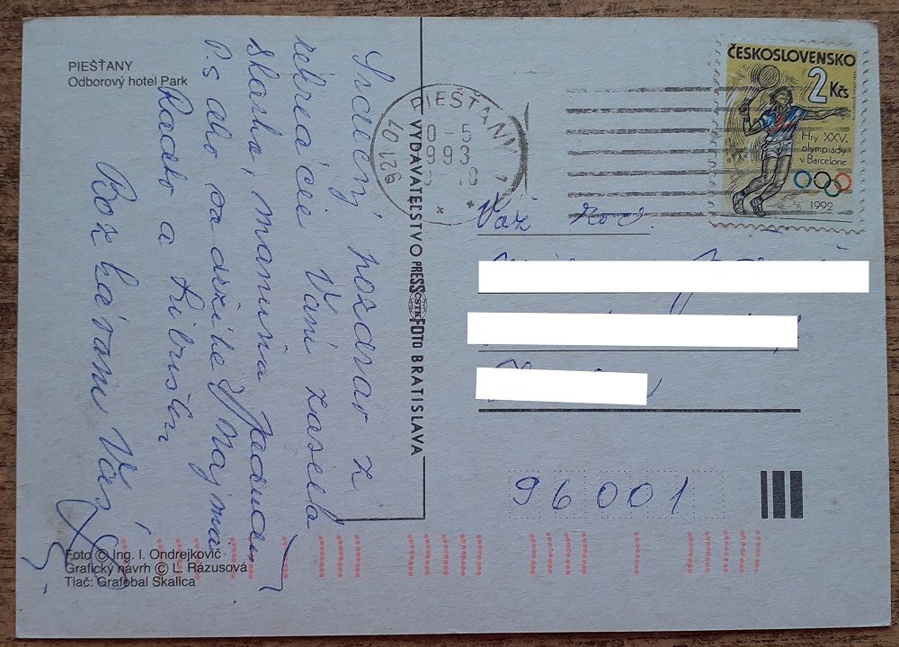 Piešťany - Odborový hotel Park - 1993