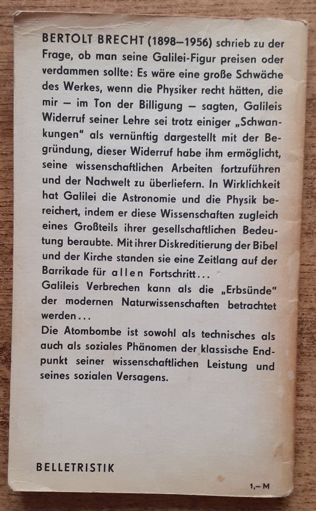 Leben des Galilei, Život Galilea