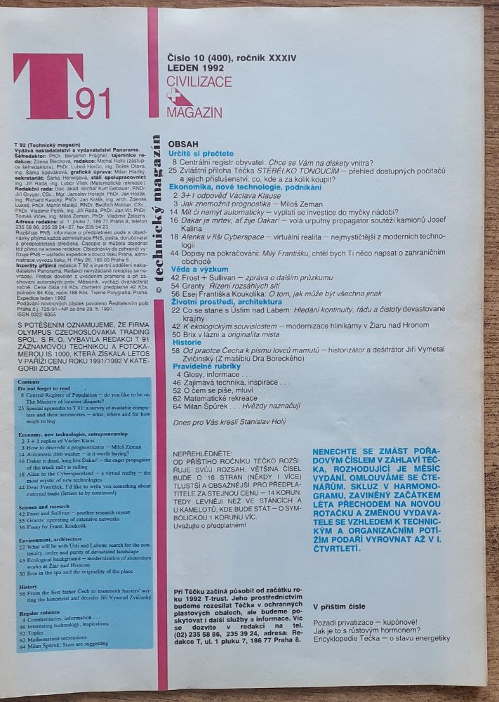 Technický magazín T 1992 / 10 (400)