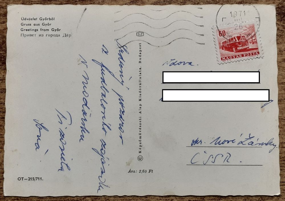Maďarsko - Udvozlet Gyorbol - 1971