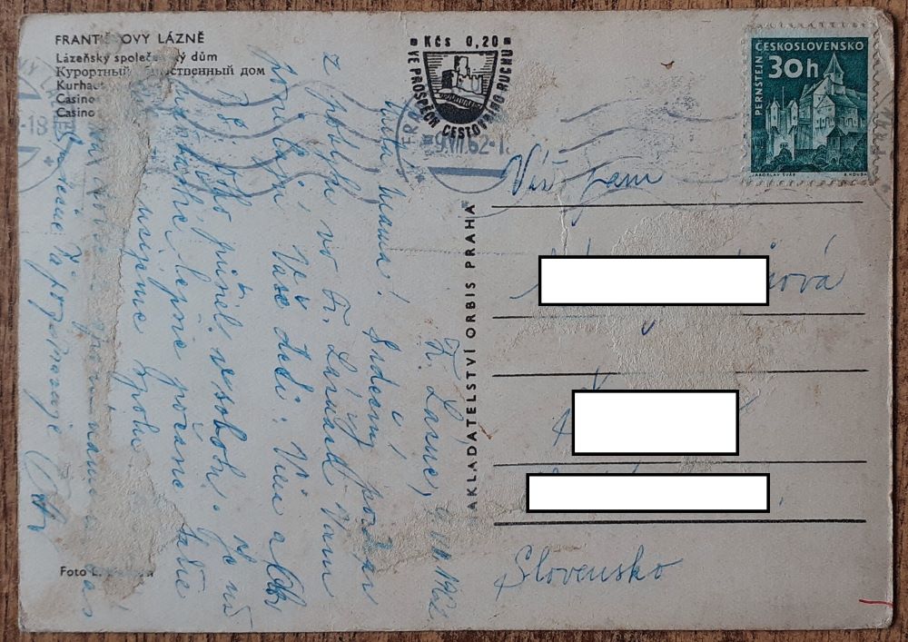 Františkovy Lázně - Lázeňský společenský dúm - 1962