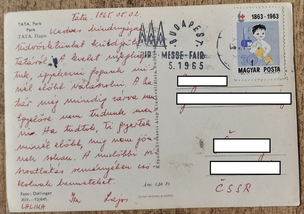 Maďarsko - TATA Park - 1965