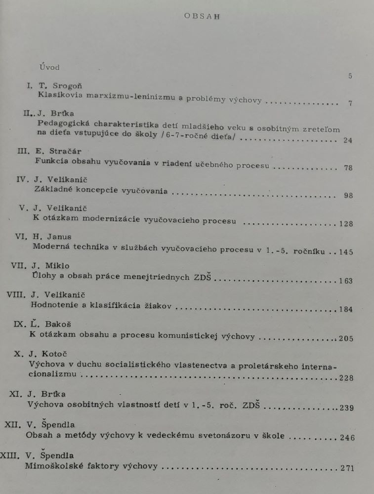 Vybrané kapitoly z pedagogiky