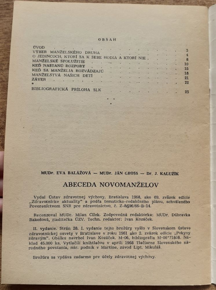 Abeceda novomanželov / Zdravotnícke aktuality