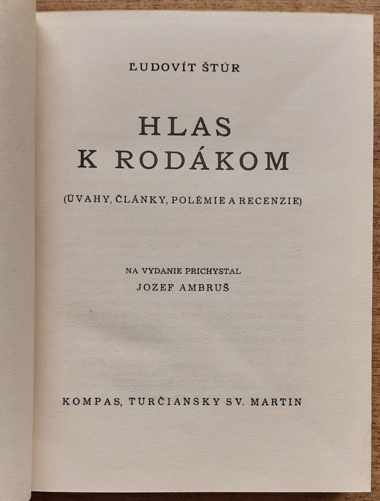 Hlas k rodákom / Úvahy, články, polémie a recenzie