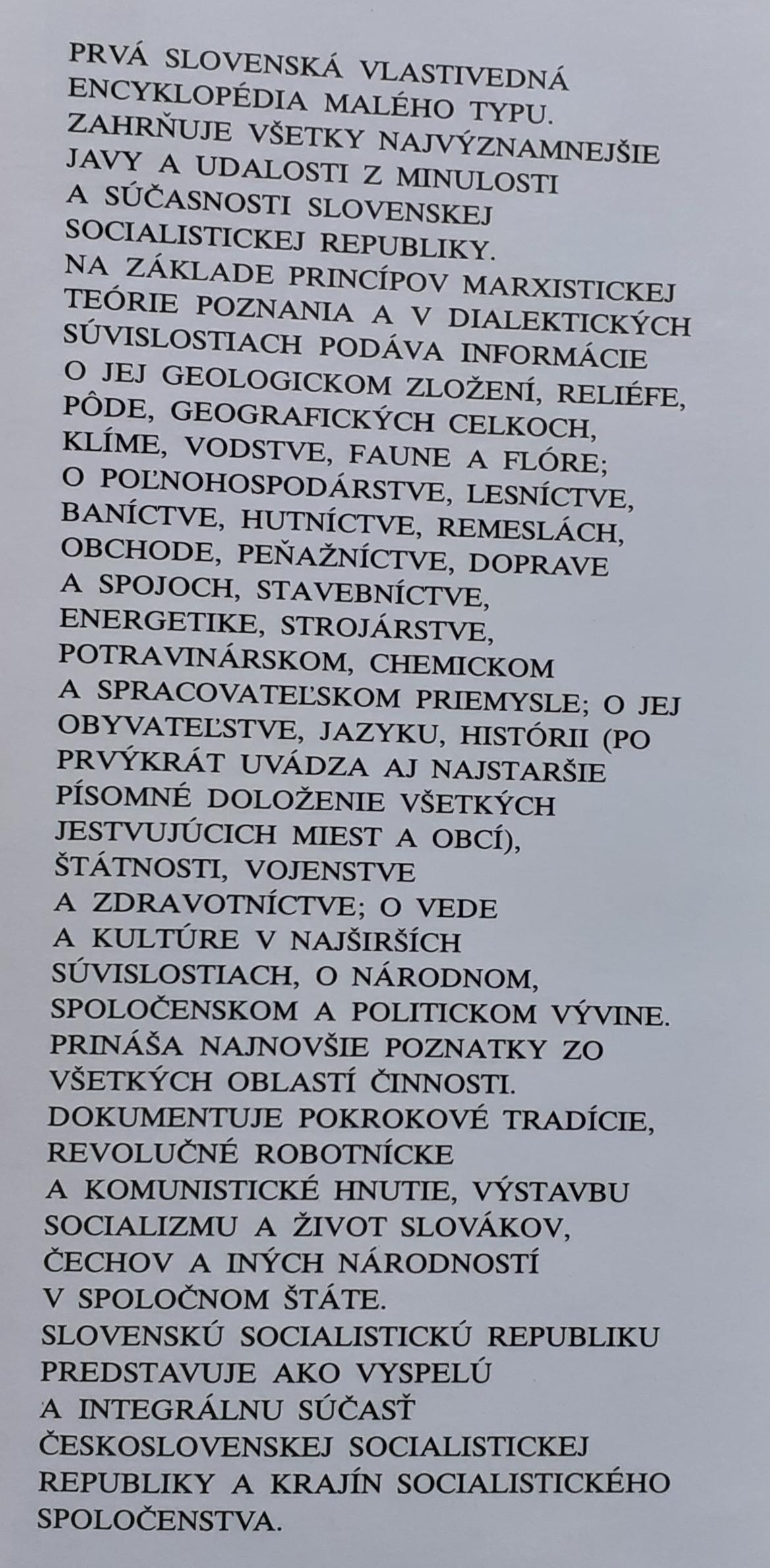 Malá encyklopédia Slovenska / Súhrn poznatkov o minulosti a prítomnosti Slovenska