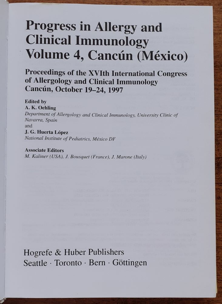 Progress in Allergy and Clinical Immunology / Volume 4 / Cacún