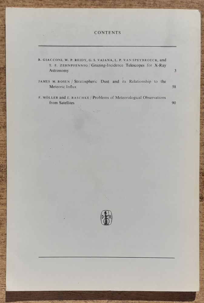Space Science Reviews / Volume 9 No. 1 February 1969