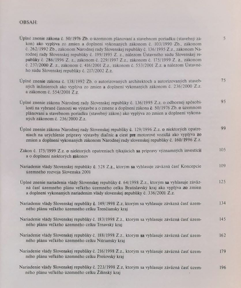 Všeobecne záväzné predpisy o územnom plánovaní a stavebnom poriadku