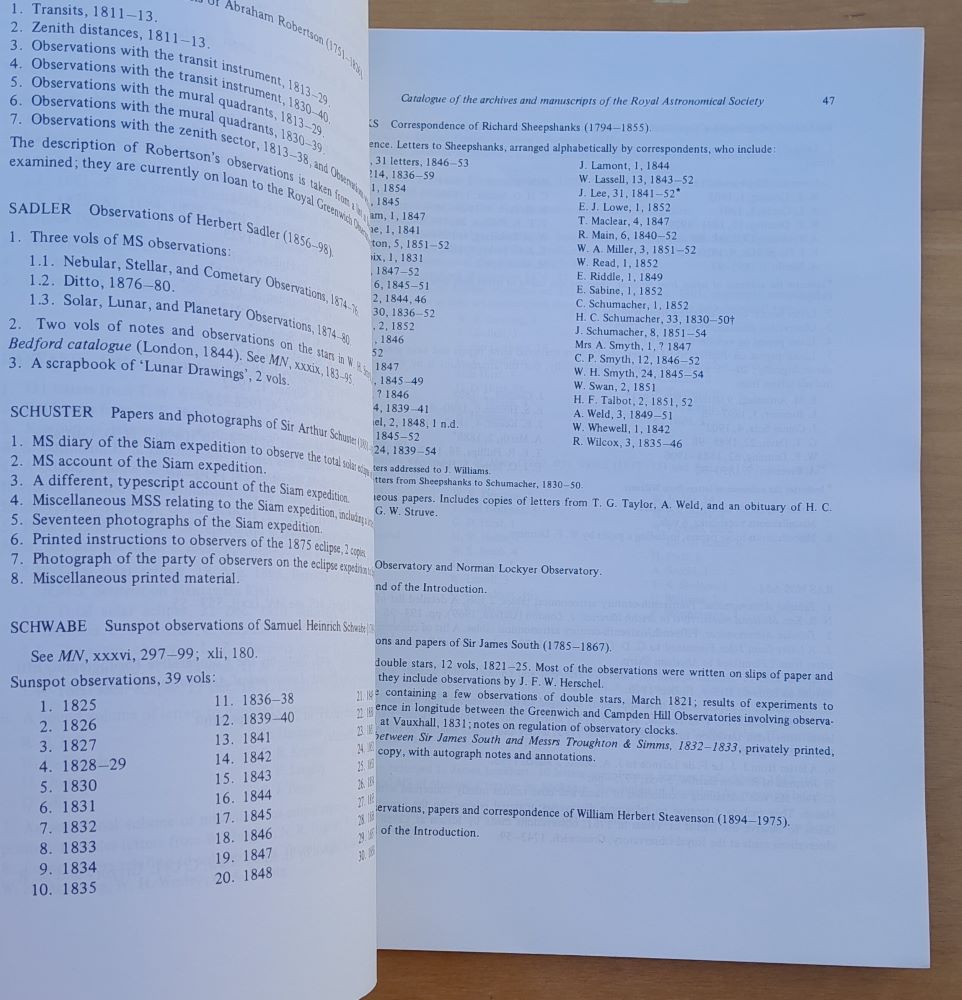 Memoirs of the Royal Astronomical Society / Volume 85 / Catalogue of the Archives and Manuscripts of the Royal Astronomical Society