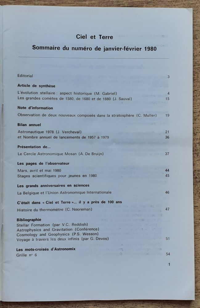 Ciel et Terre / január - február 1980