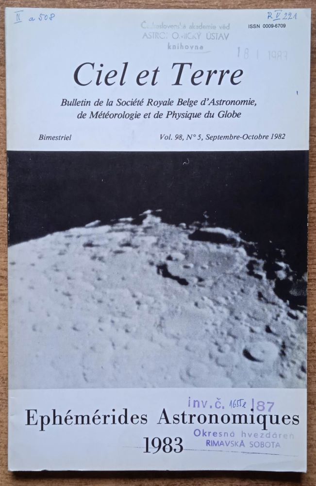 Ciel et Terre / Celý ročník 1982 / Ephémérides Astronomiques 1983