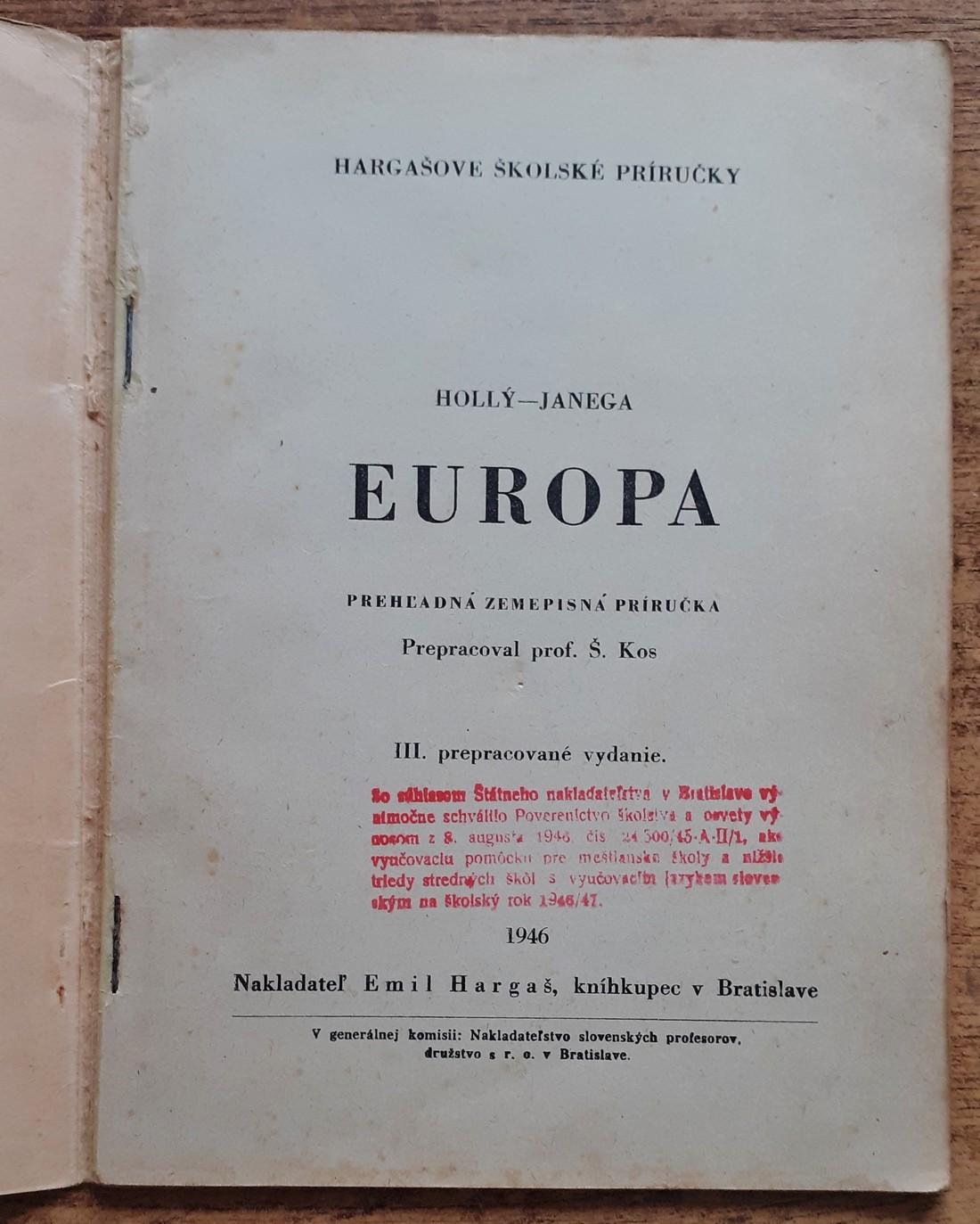 Europa / Zemepisný prehľad / Hargašove školské príručky