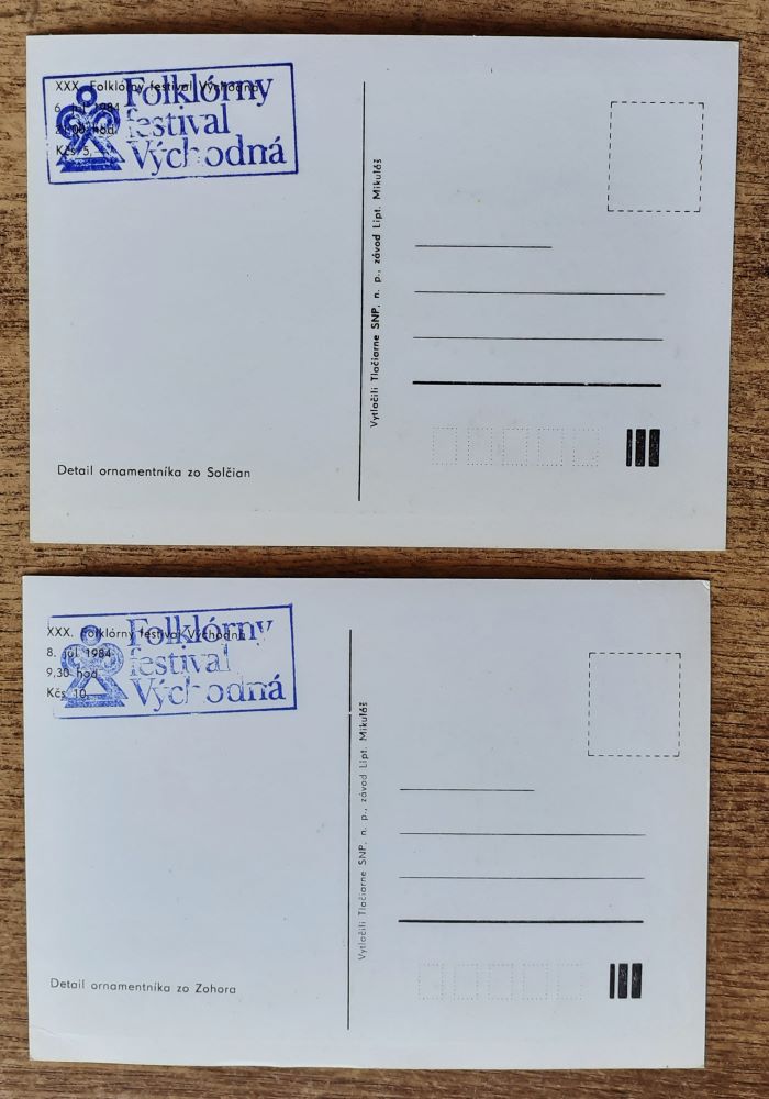 Folklórny festival Východná - Detail ornamentníka  zo Solčian - Detail ornamentníka  zo Zohora - 1984